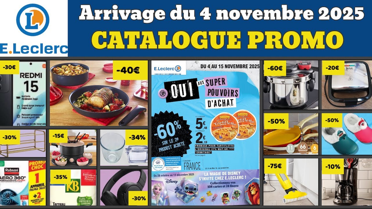 catalogue LECLERC du 4 novembre 2025 ✅ Arrivage du jour 🔥 Promos deals cuisine maison pub