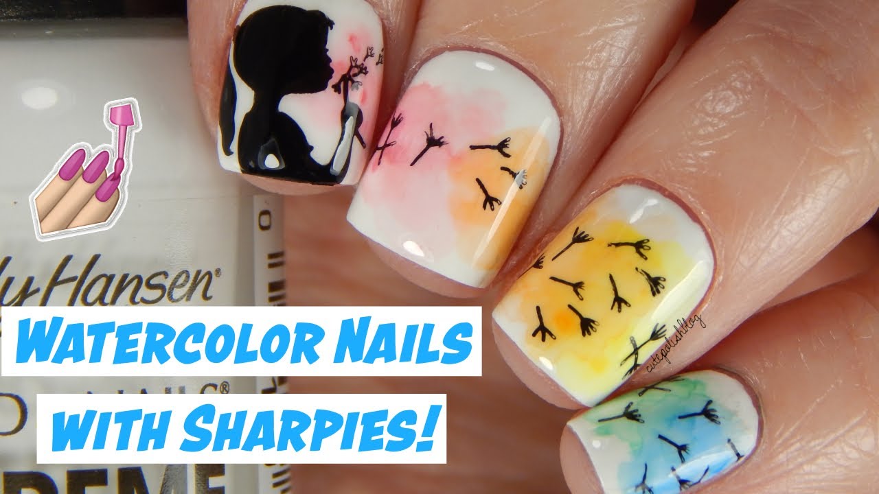 Dreaming of Spring Manicure! HOW TO: Sharpie Watercolor Nails!