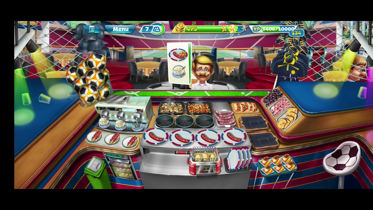 Cooking fever - Sports bar level 1 to 20 (3 stars)