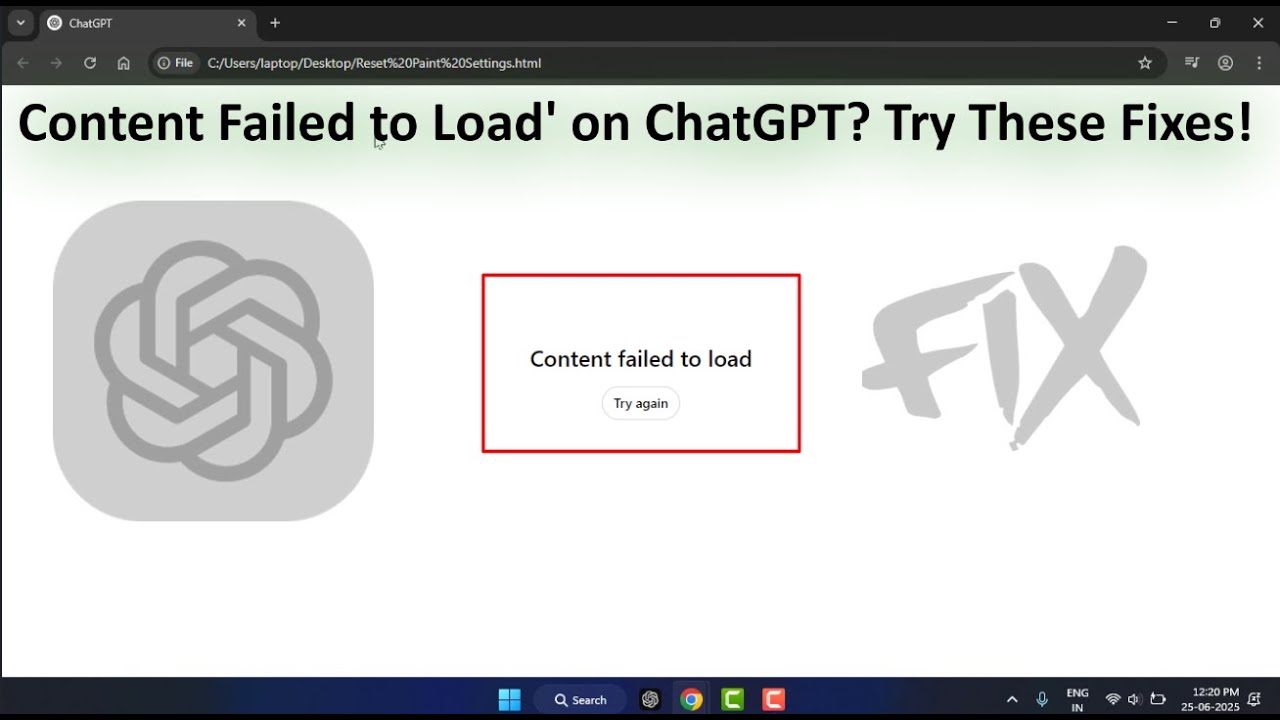 How to Fix ChatGPT 'Content Failed to Load' Error | 100% Working Solution