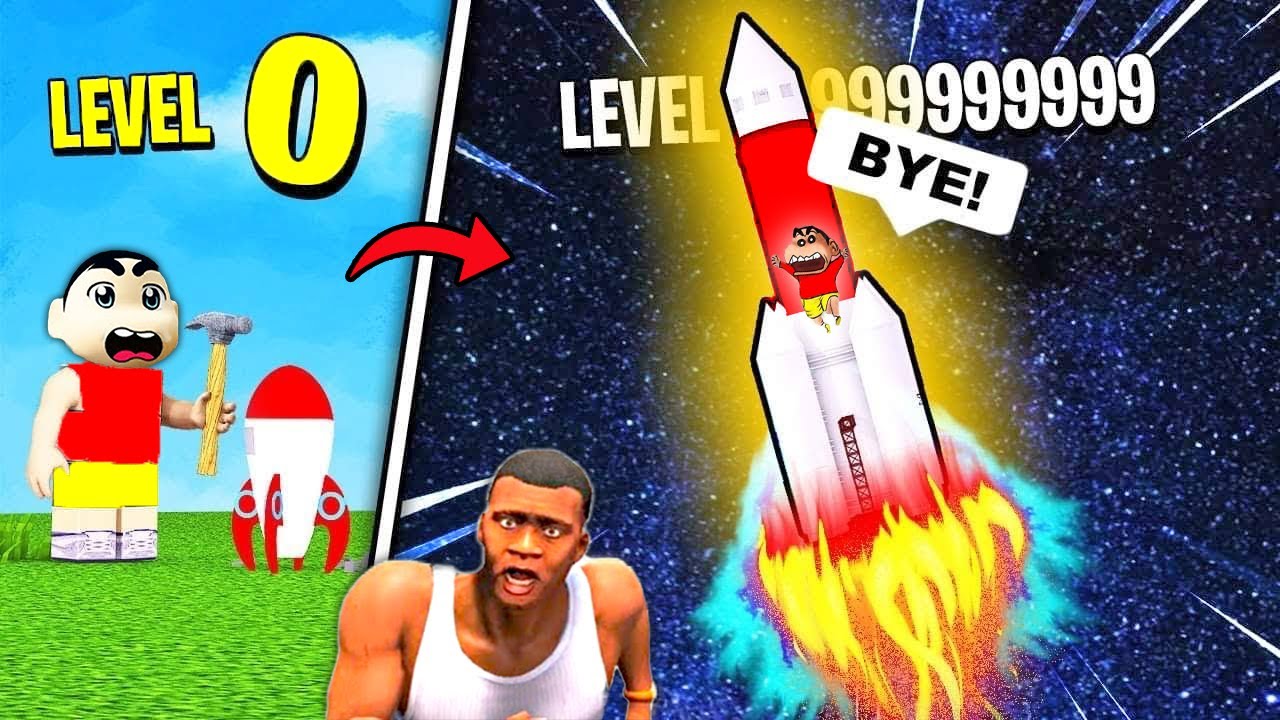SHINCHAN Launched INTO SPACE TO MOON in ROBLOX with CHOP and FRANKLIN (Part 2)