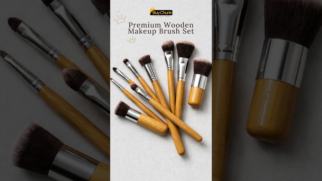 BuyChunk Premium Wooden Makeup Brush Set Pakistan