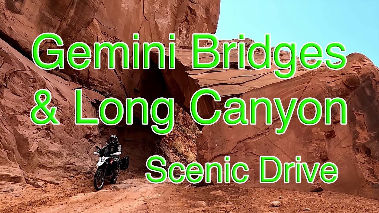 Gemini Bridges & Long Canyon near Moab, UT - An easy scenic loop via adventure motorcycle