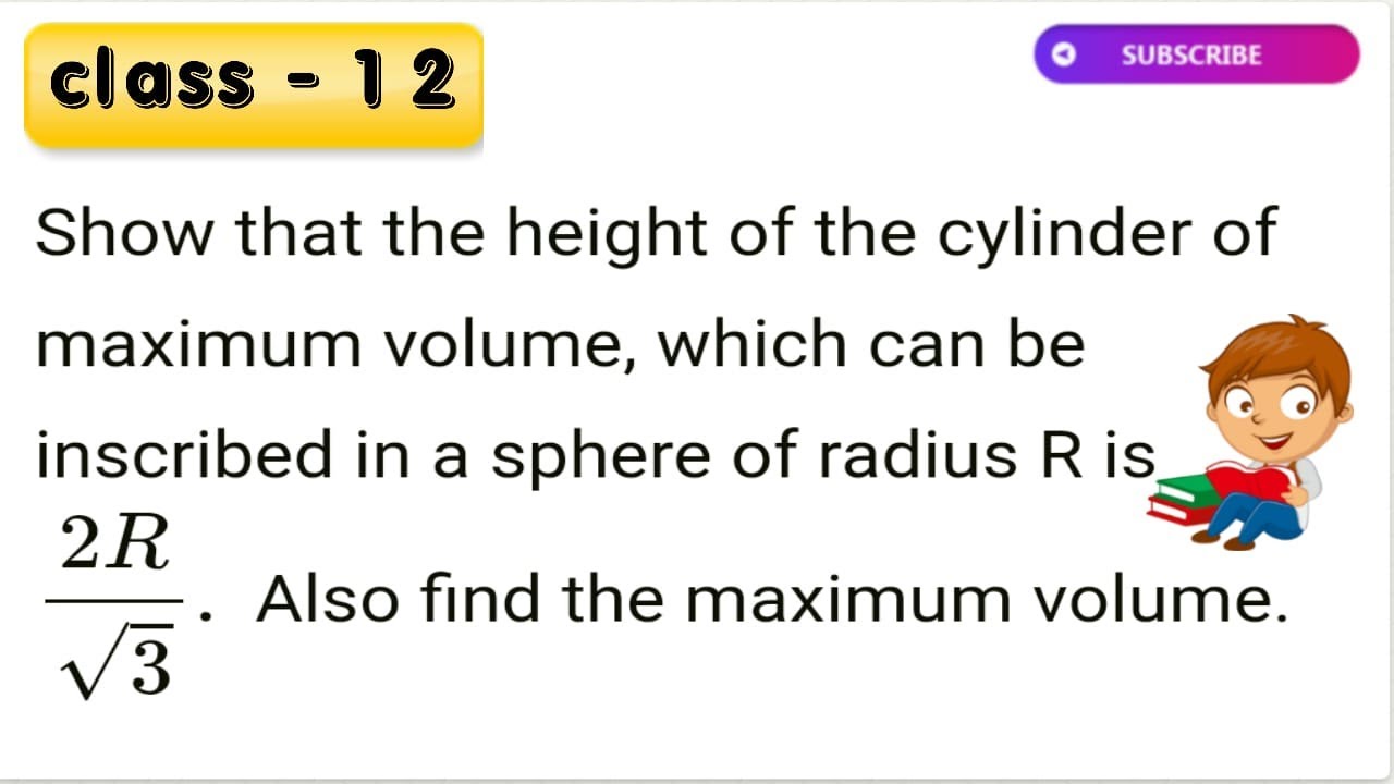 Show that the height of the cylinder of maximum volume that can be inscribed in a sphere of radiu