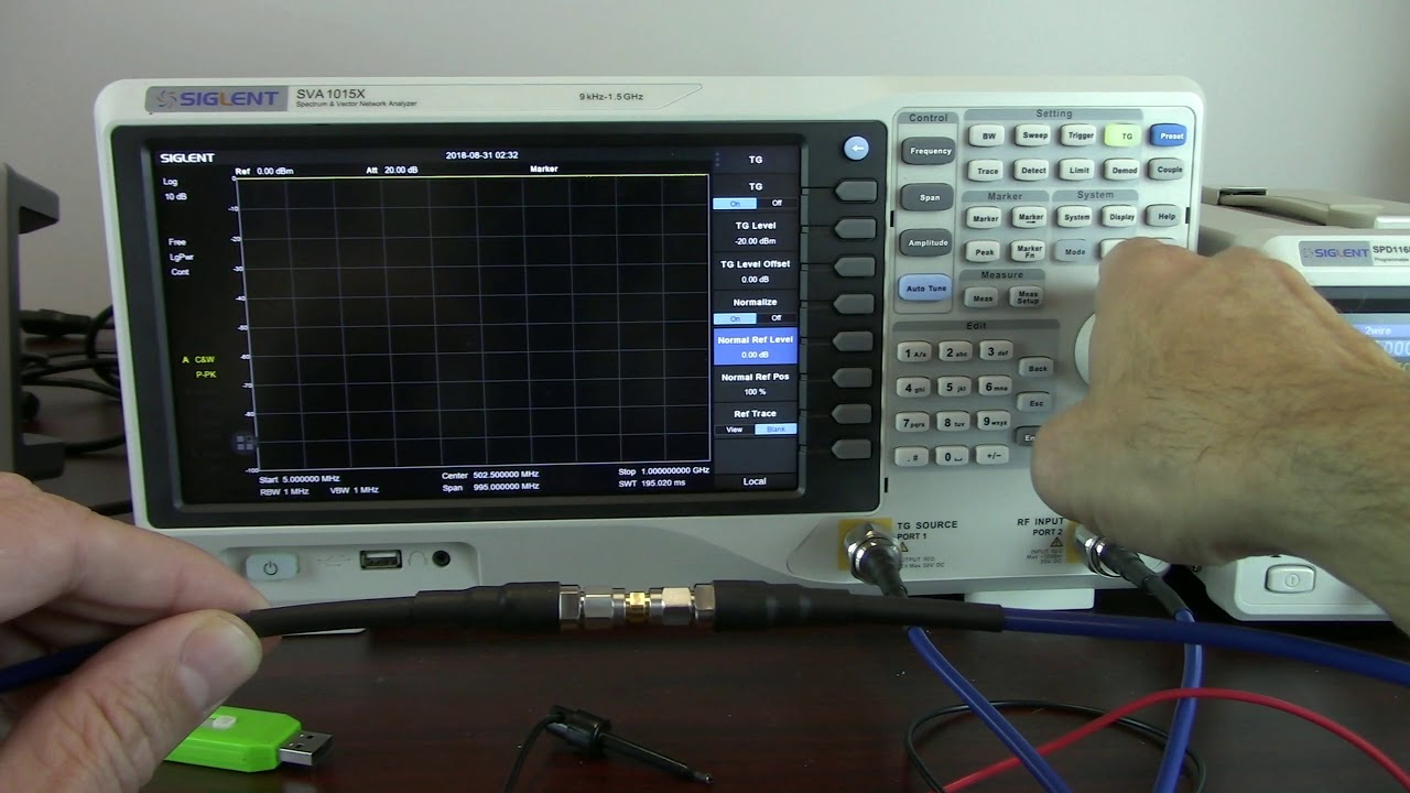 Amplifier gain verification with a spectrum analyzer and tracking generator