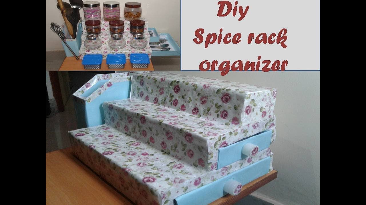 DIY spice organizer for kitchen- kitchen organization Idea/ multipurpose storage kitchen organizer