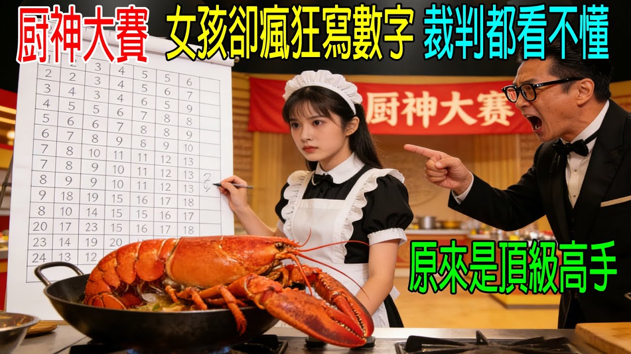 厨神大賽，女孩卻瘋狂寫數字，裁判都看不懂，原來是頂級高手！技壓群雄