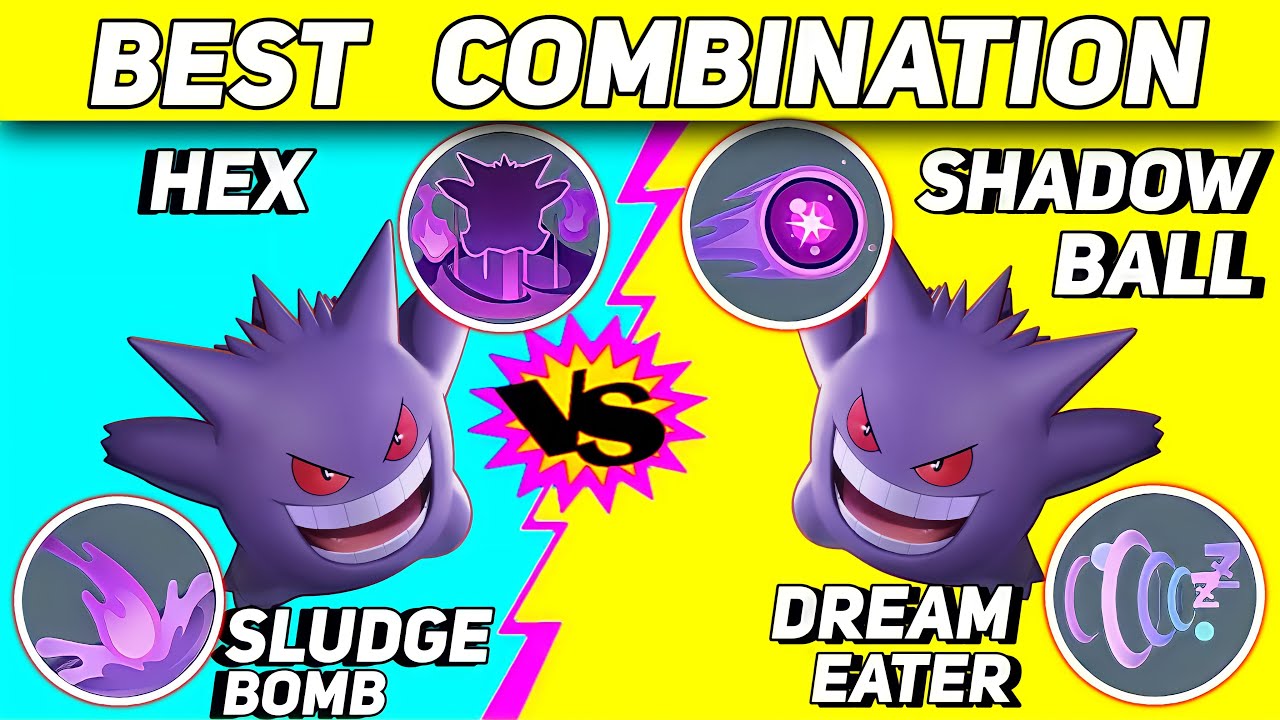Which is Gengar's Best Moveset Combination ?  Gengar's Moveset Comparsion | Pokemon Unite clips
