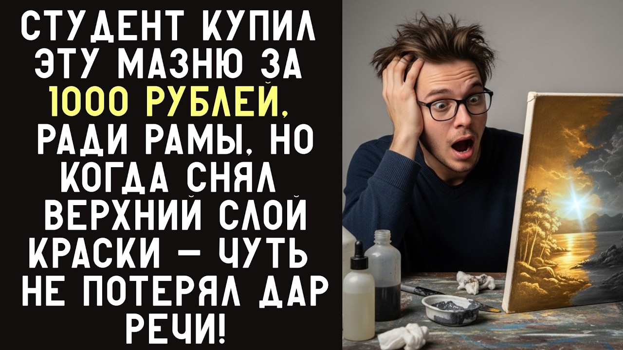 СТУДЕНТ КУПИЛ ЭТУ МАЗНЮ ЗА КОПЕЙКИ РАДИ РАМЫ, НО КОГДА СНЯЛ ВЕРХНИЙ СЛОЙ - ЧУТЬ НЕ ПОТЕРЯЛ ДАР РЕЧИ!