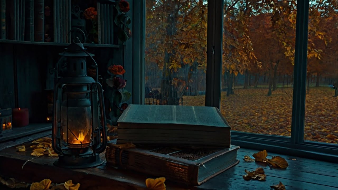 Autumn Rain, Old Books & Melancholic Piano Music | Dark Academia Music for Study & Dreaming