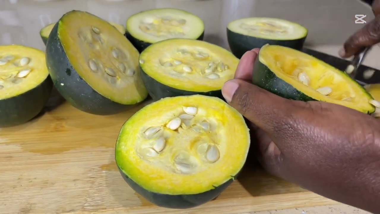 Gem squash filled with sweetcorn and grated cheddar cheese