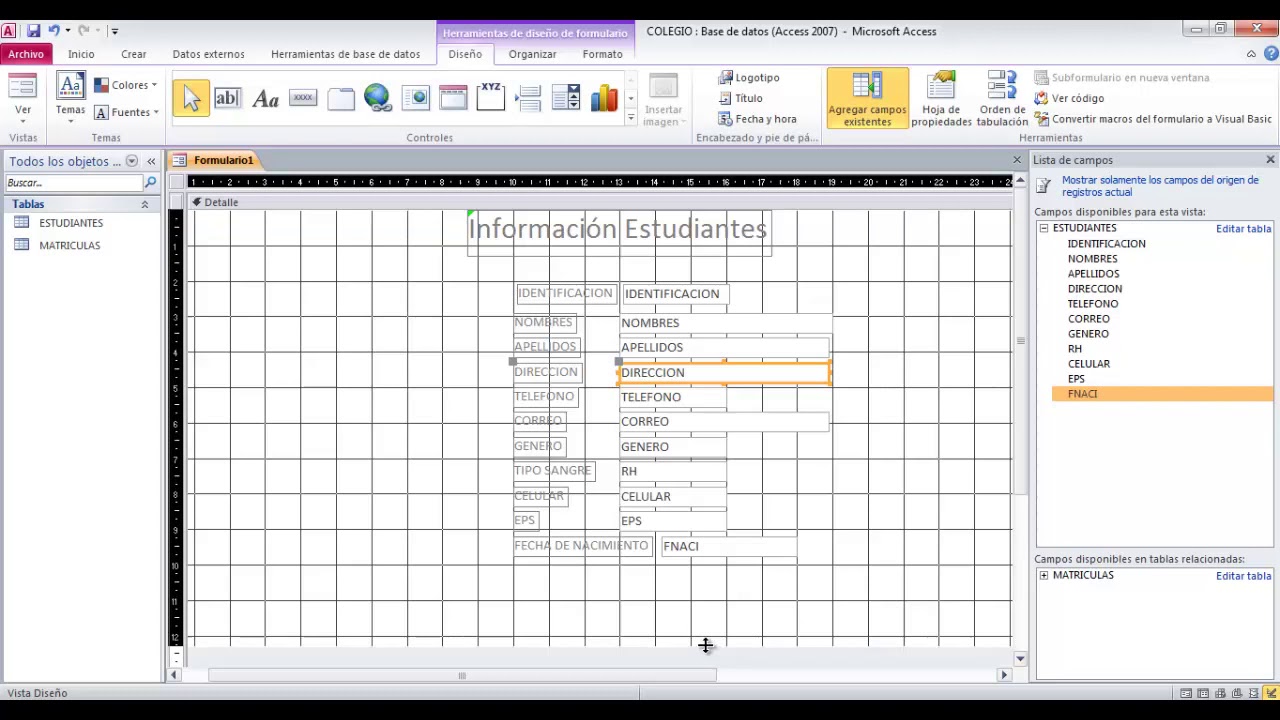 Microsoft Access  Formularios