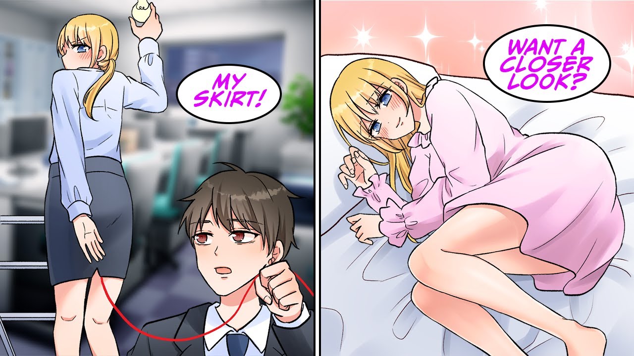 [Manga Dub] I pulled a red string out of my boss's skirt… [RomCom]