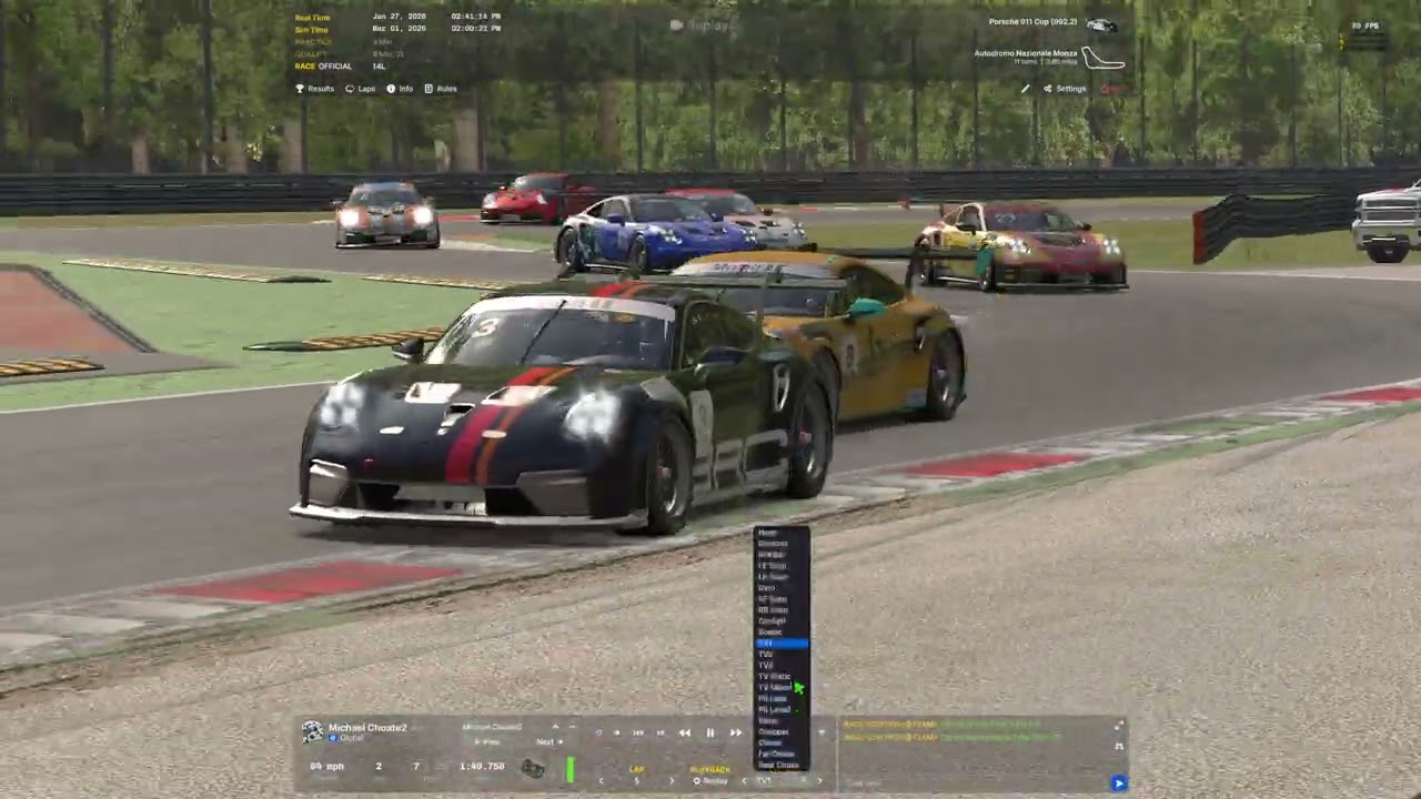 Porsche Cup 911 992.2 - Monza - SOF 1.5k - P11 to P6 - iRacing