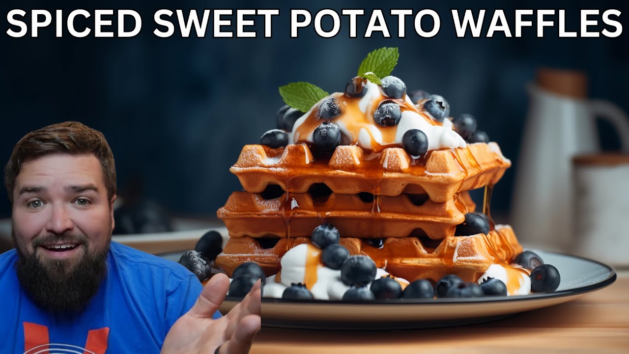 Spiced Honey-Drizzle Sweet Potato Waffles | Must-Try Recipe of 2023!