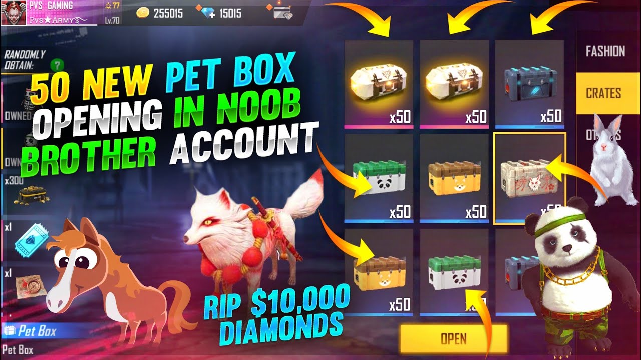 😡Rip 11000 💎 😭 6 Yrs Old Kid!! 50 New Pet Box Opening In Noob Brother Kid's I'd Crying Moment 😭/ PVS