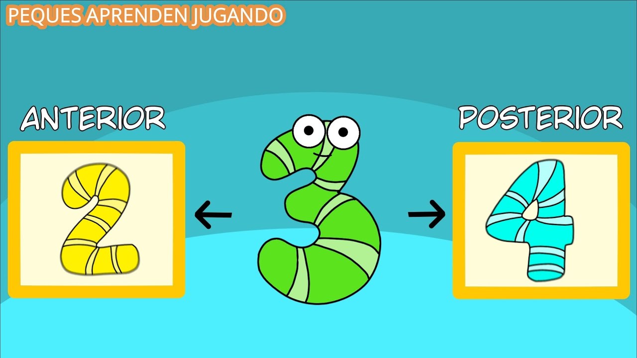 N&uacute;mero anterior y posterior para ni&ntilde;os con actividad  Video de Peques Aprenden Jugando con ejercicio