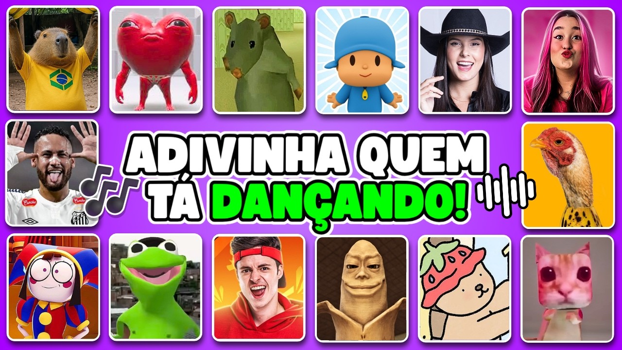 ADIVINHE QUEM TÁ DANÇANDO!! 💃🎶 Ay Mi Gatito Miau Miau, Pocoyo, Emilly Vick, Round 6, Pomni