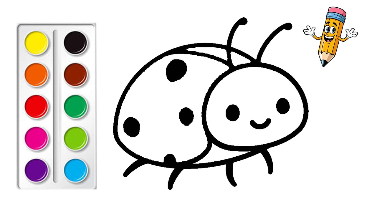 Tô Màu Con Bọ Rùa | How to Color A Ladybug | Bé Tô Màu #88