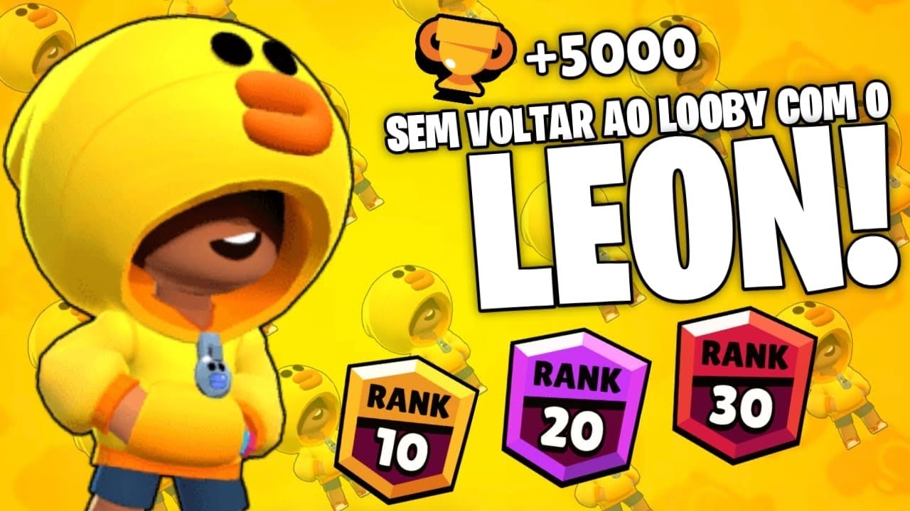 SUBI ATÉ OS 5000 TROFÉUS COM O LEON SEM VOLTAR AO LOBBY!! ATÉ PEIDEI DE RAIVA! BRAWL STARS