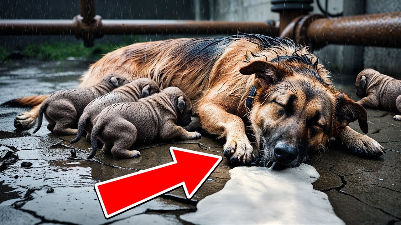 Food Poisoned Mother Dog Miserably Begging To Save Her Puppies, Things Next Make You Break In Tears.