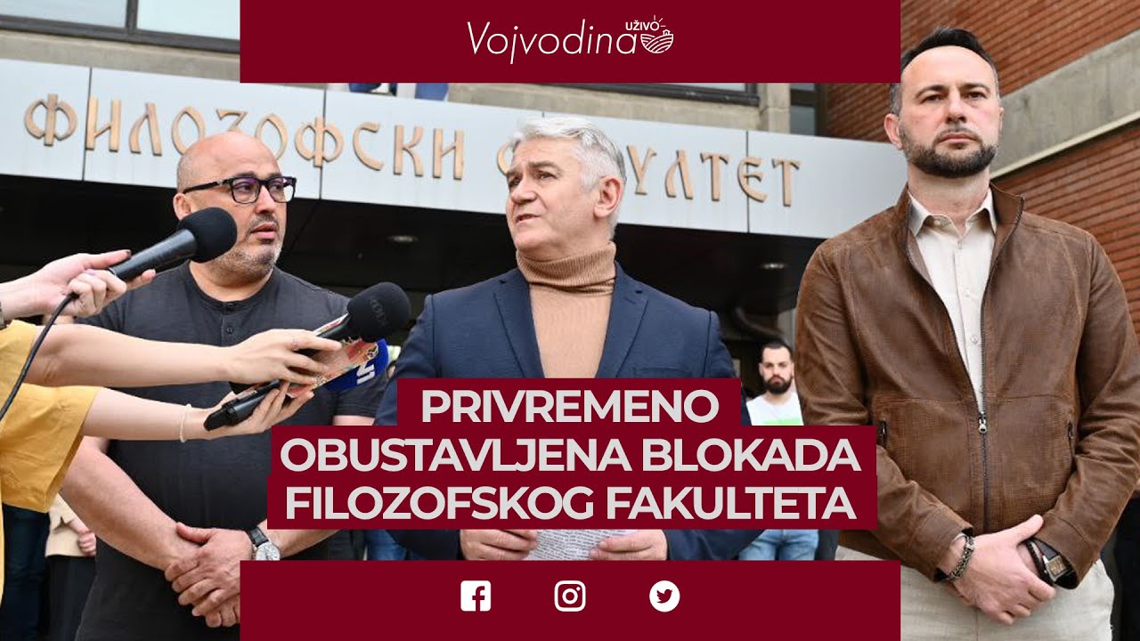 Privremeno prekinuta blokada na Filozofskom fakultetu u Novom Sadu   Konferencija za medije