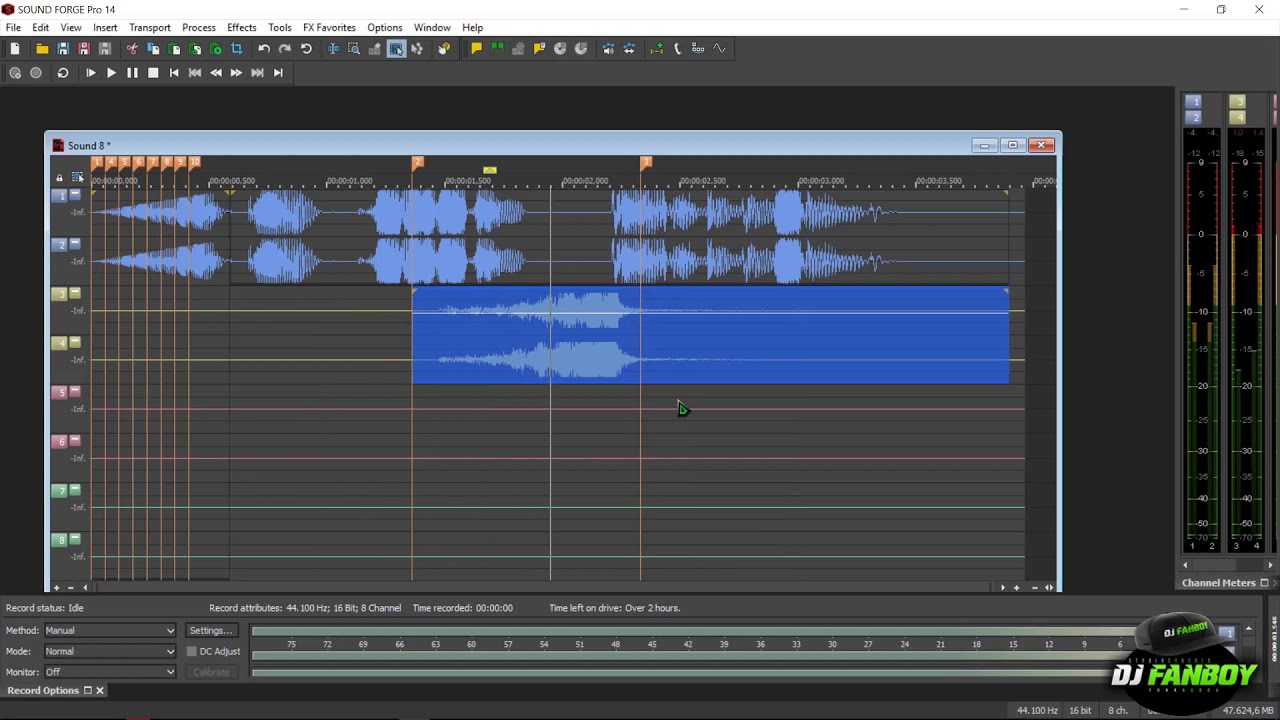 Sound Forge pro 14 como gravar Multipistas