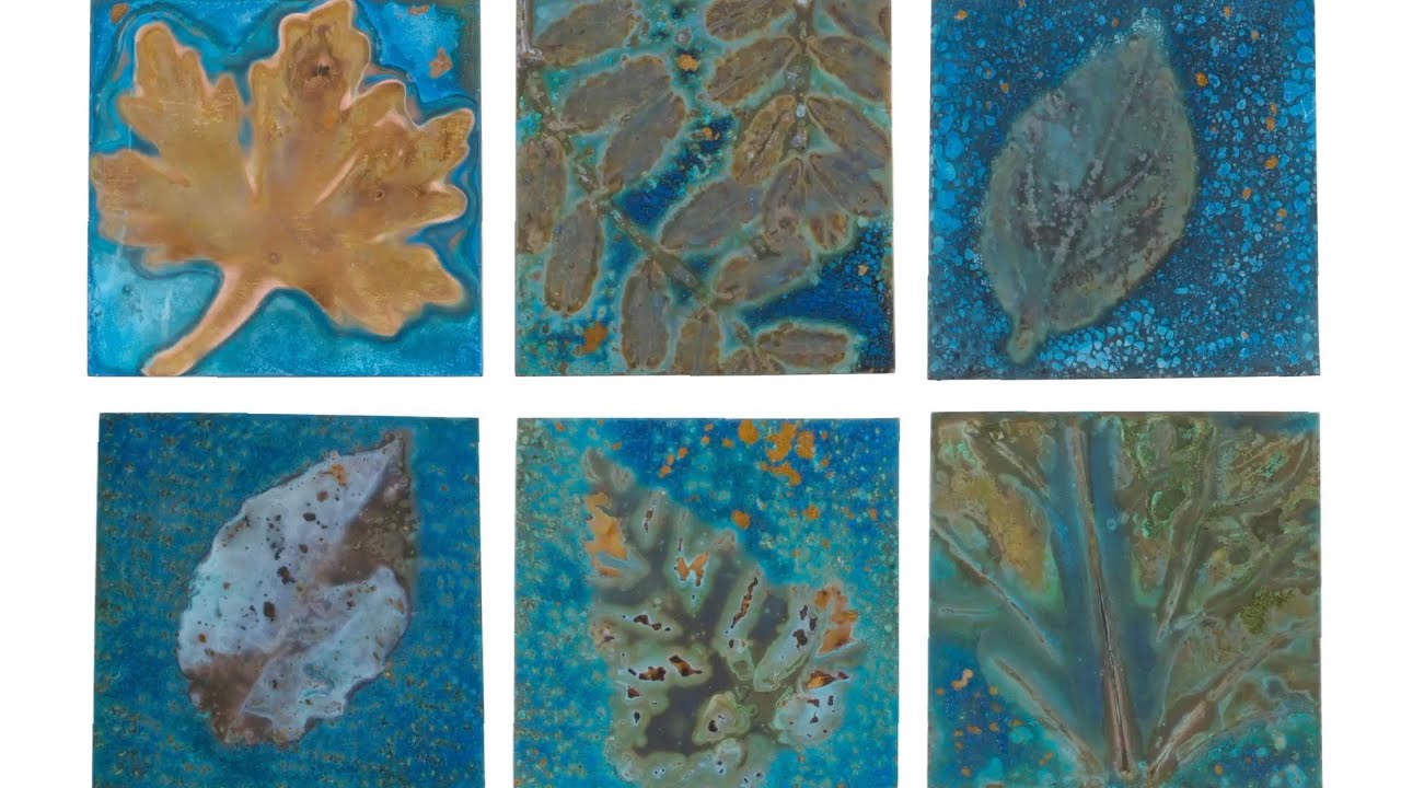 Part 2e: wood chips, leaves and grass. (ammonia copper patina)