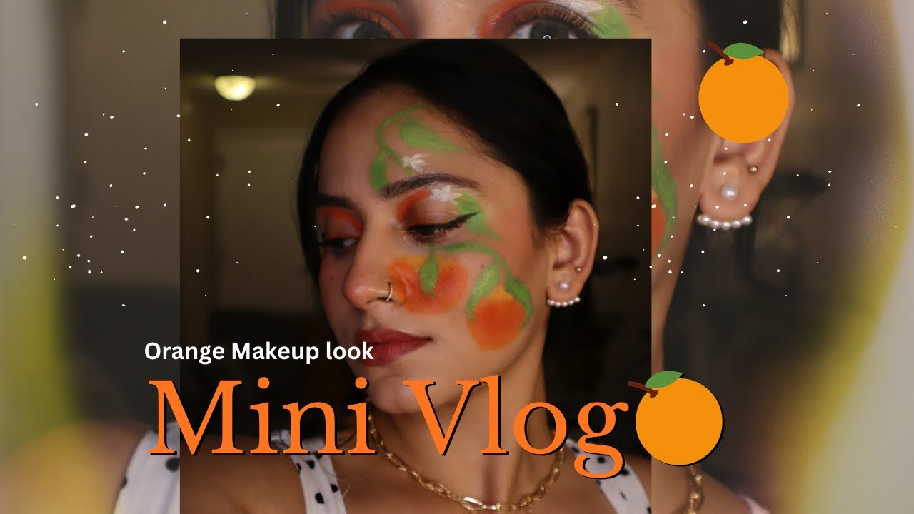 GRWM 🍊💛 Orange Makeup Mini Vlog |#minivlog #makeup #vlogs #makeuptutorial #trending #makeuplook 🍊