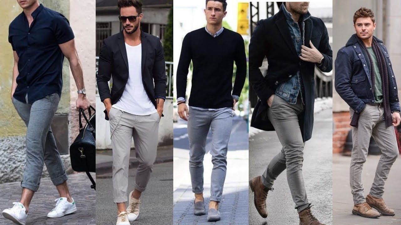 Most Attractive Outfits with Grey pants || Street fashion || Swagger Male