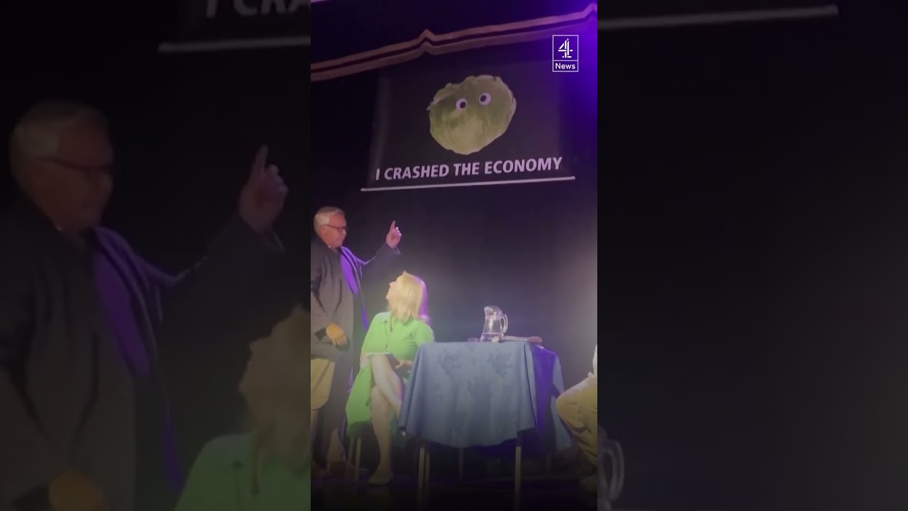 Liz Truss talk interrupted by lettuce prank