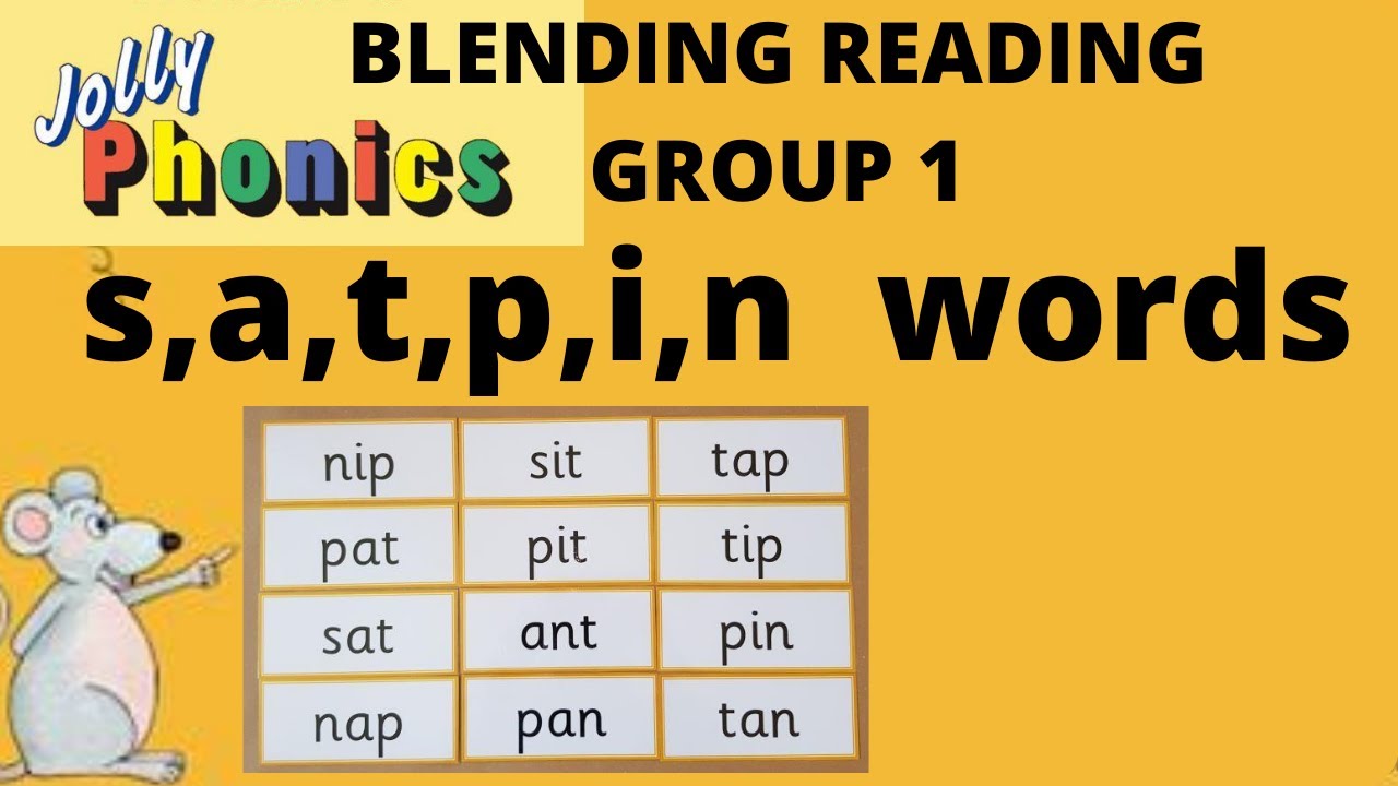 JOLLY PHONICS blending group 1 |  Sounding, blending, reading, s,a,t,p,i,n words ukg lkg grade 1
