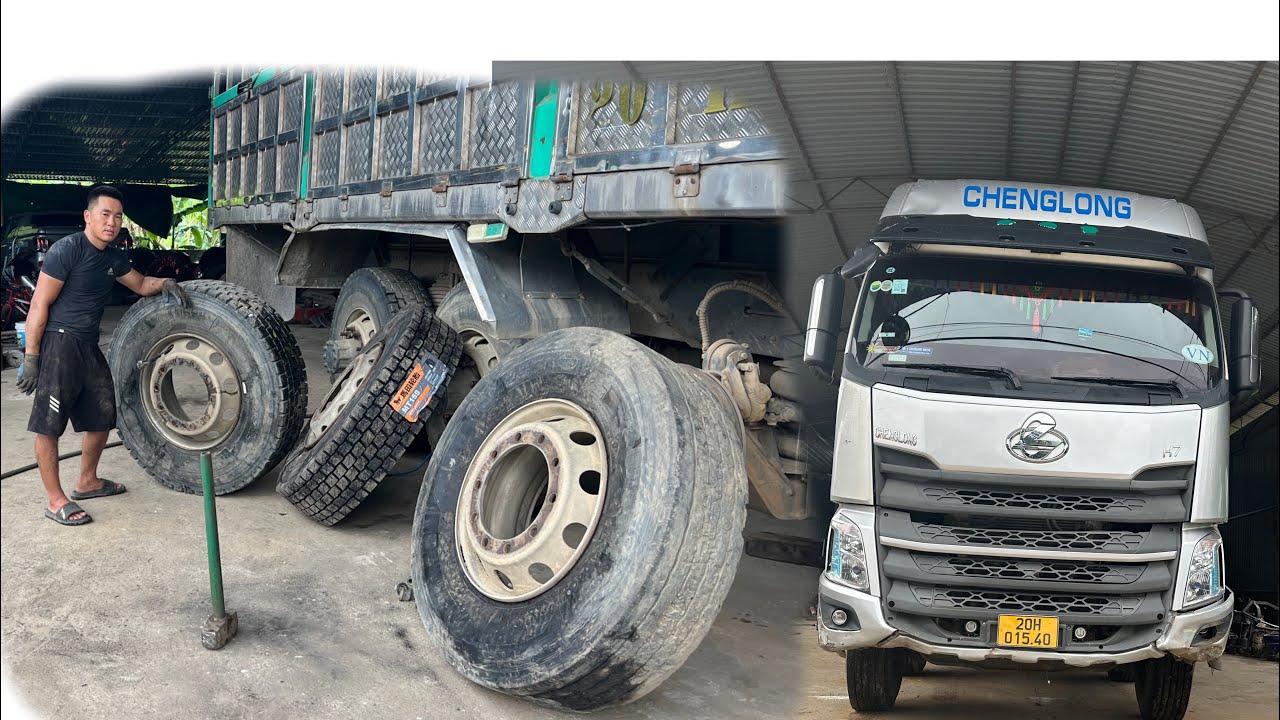 Tire Change and Stone-Slashed Tire Treatment for Chenglong 30-Ton 5-Foot Truck by Mechanic