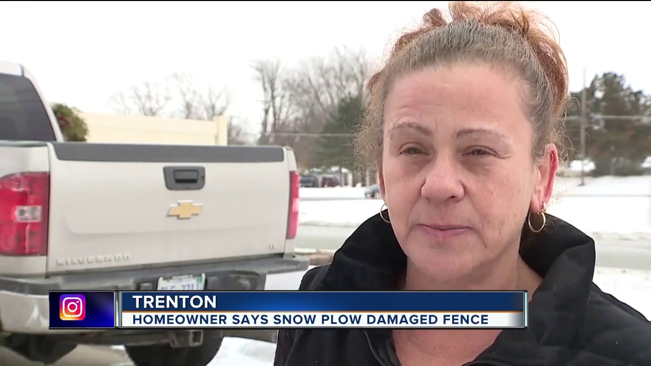 Fences in Trenton damaged by snow plows
