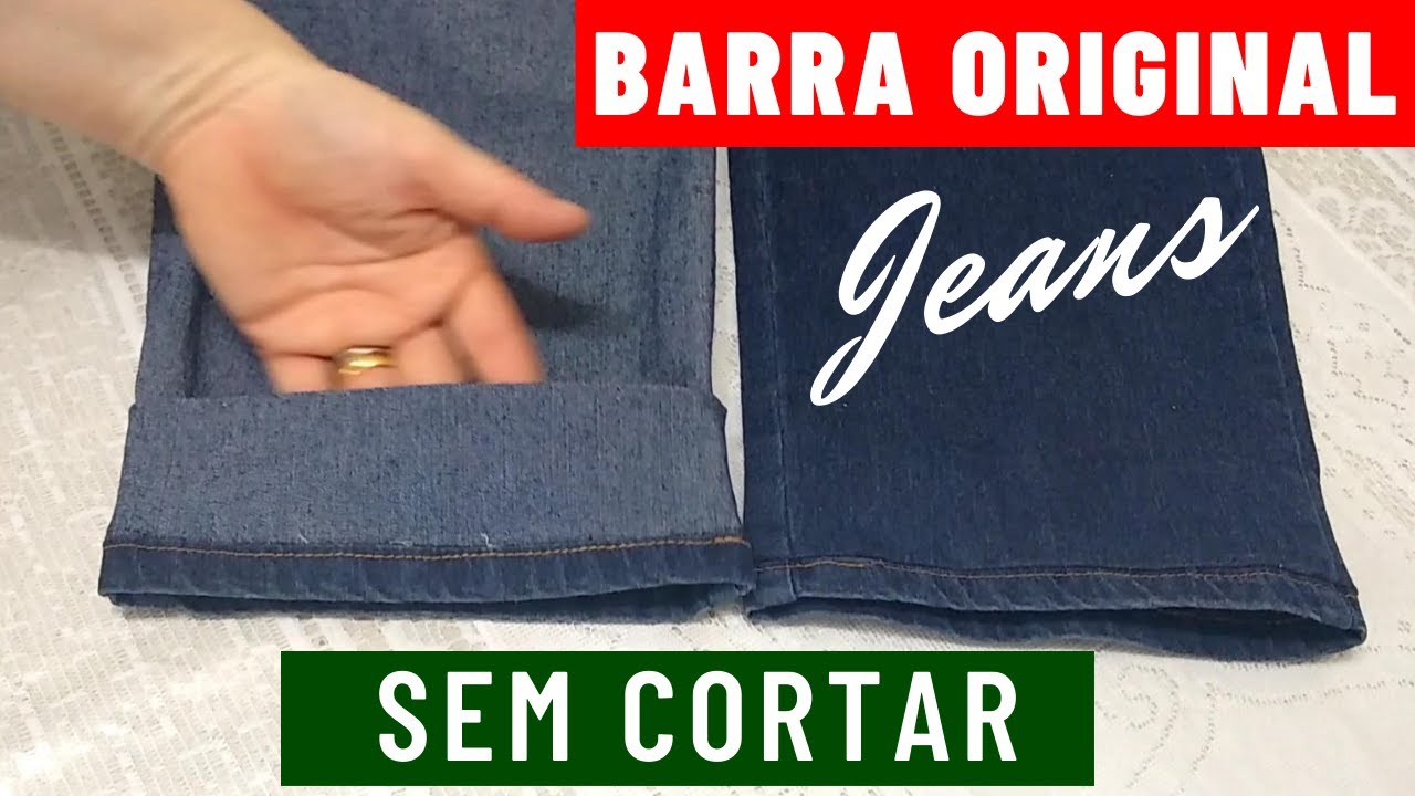 DIY Barra Original de Calça Jeans - SEM CORTAR | Mia Dicas
