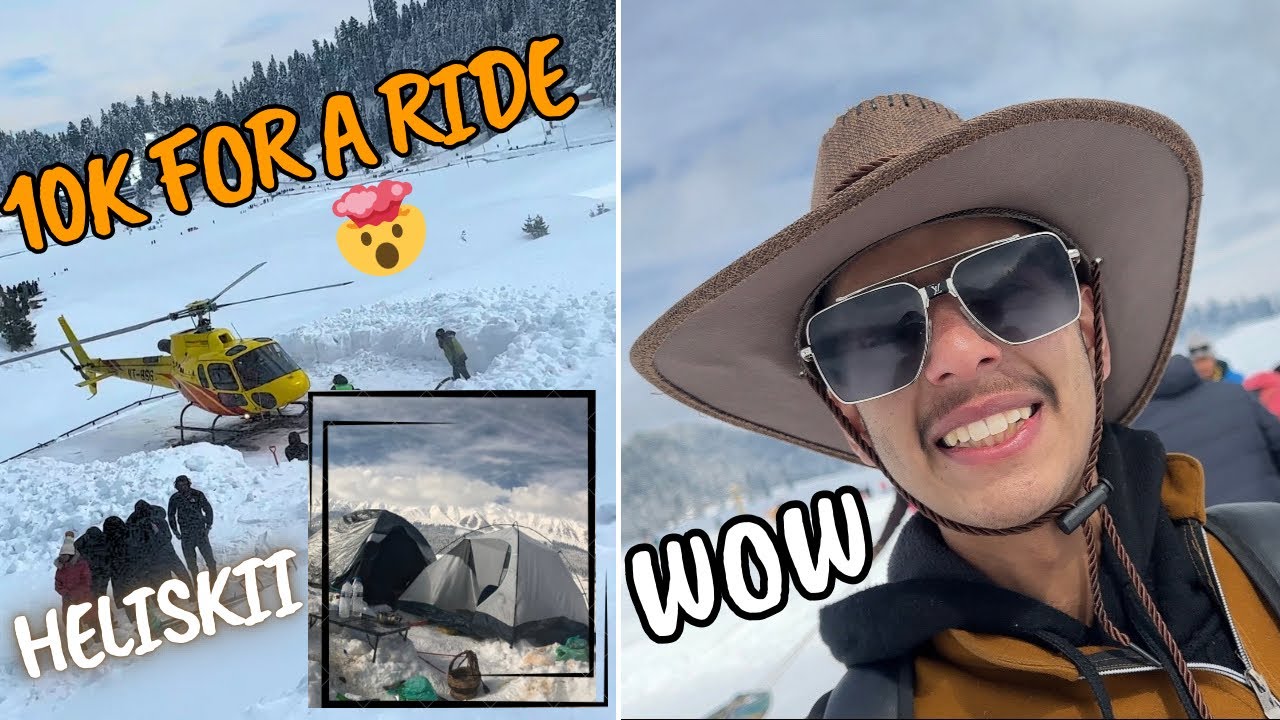 Helicopter ride in gulmarg😱 Snow camping Ep 2🔥