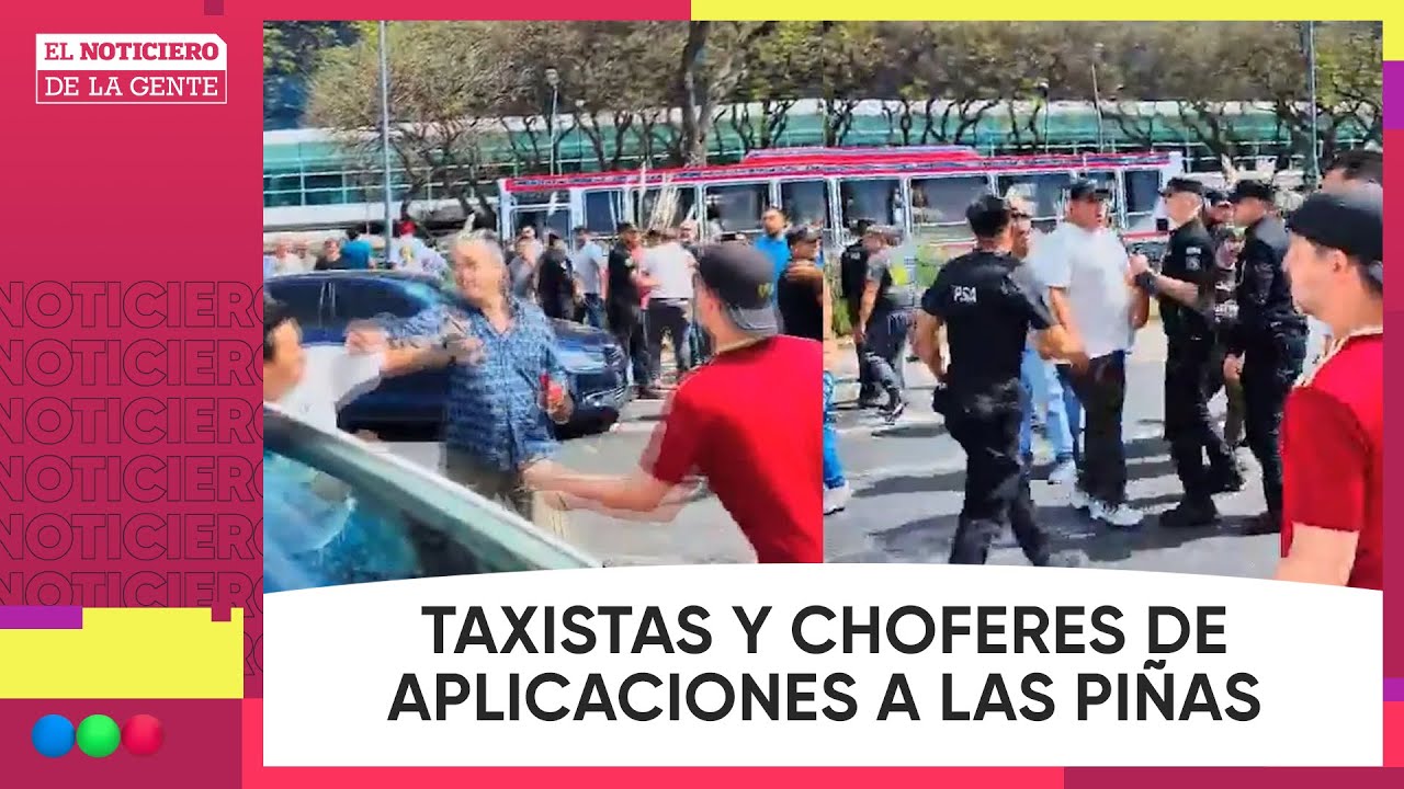 ¡BATALLA en Aeroparque! TAXISTAS y CHOFERES de APPS se enfrentaron #ElNotiDeLaGente