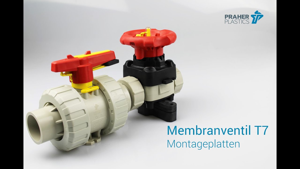 H&ouml;henausgleich mittels Montageplatten bei einem Membranventil T7