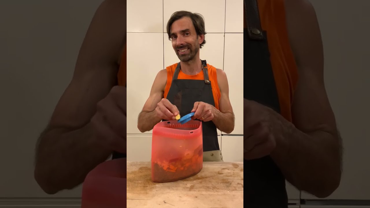 Stew aux 'pinottes' et pois chiches dans l'autocuiseur ou dans une pochette en silicone Tupperware!