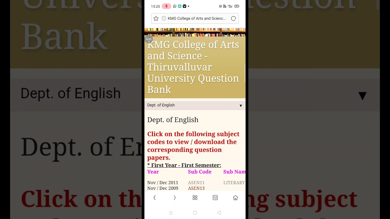 Thiruvalluvar university model sem questions papers for ug,Pg English lit students,c description box