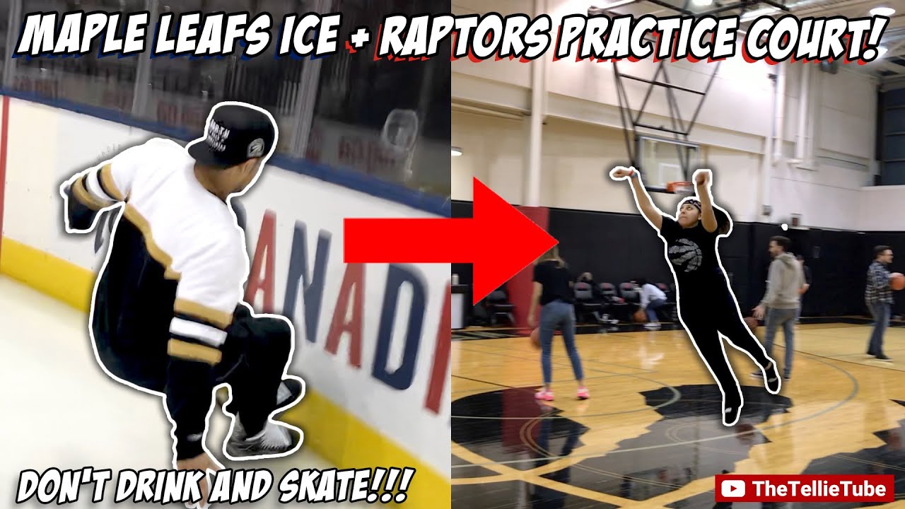 SHOOTING HOOPS AT RAPTORS PRACTICE COURT + SKATING ON MAPLE LEAFS ICE| TORONTO RAPTORS VLOG