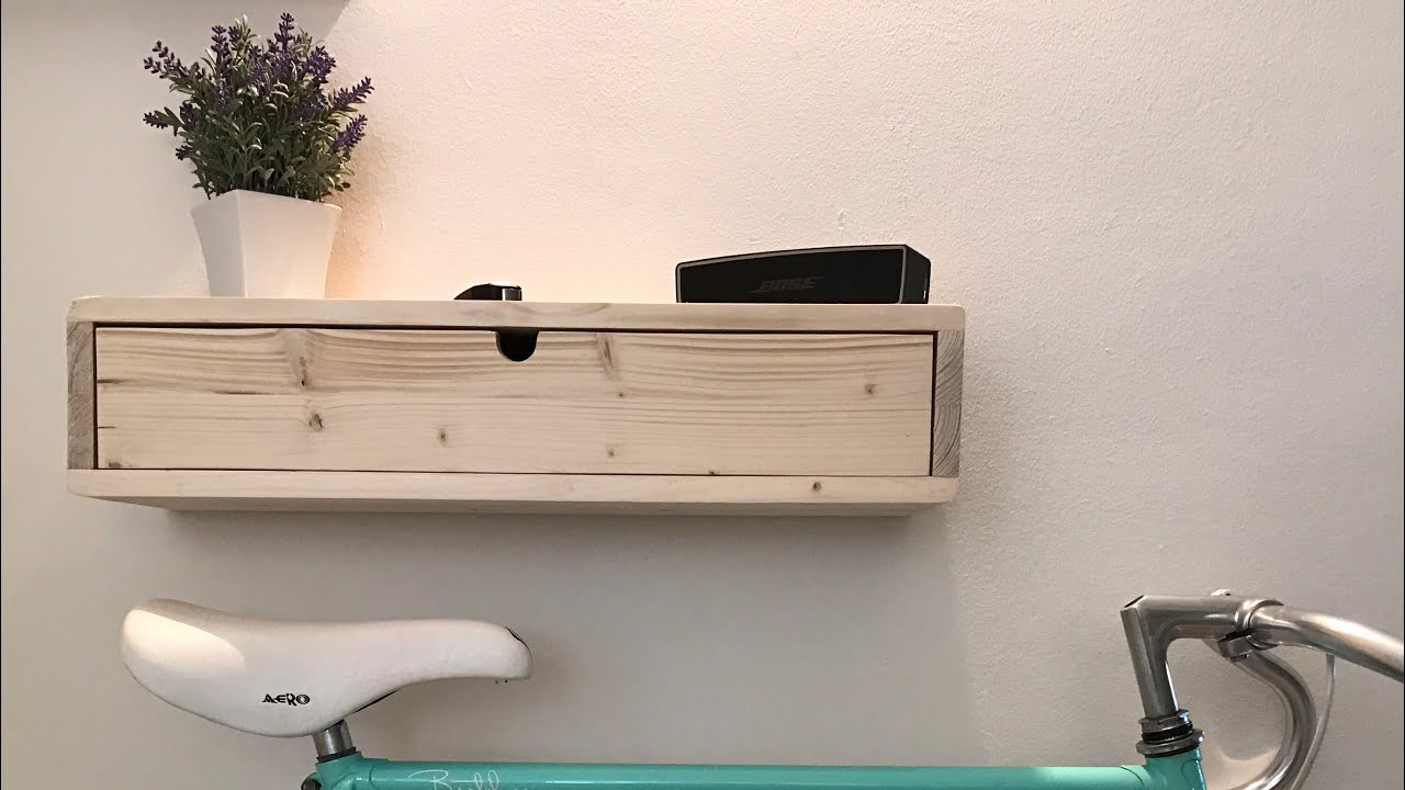 DIY Estantería flotante de madera con cajón