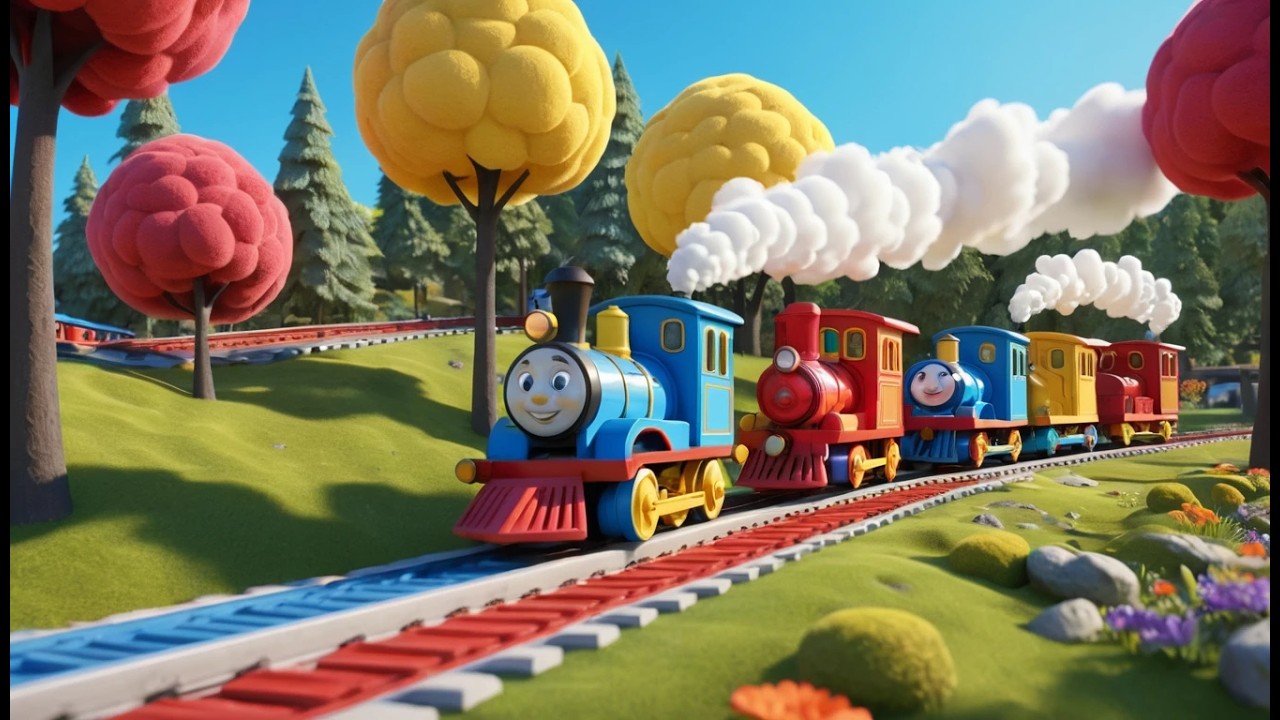 Three Little Trains Puff Puff Puff | Steam Train Song & Transportation Rhymes