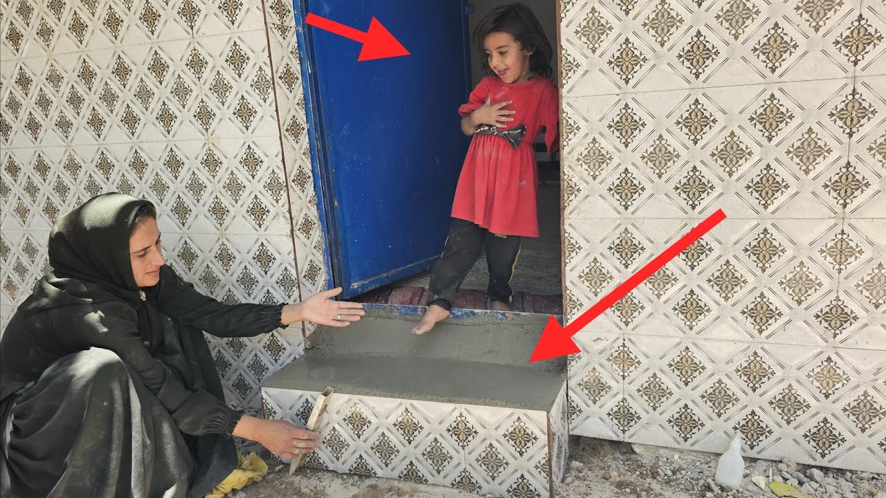 🏡💪 Alone but Unstoppable! A Strong Village Mother Builds a Beautiful Stairway by Herself 😱❤️
