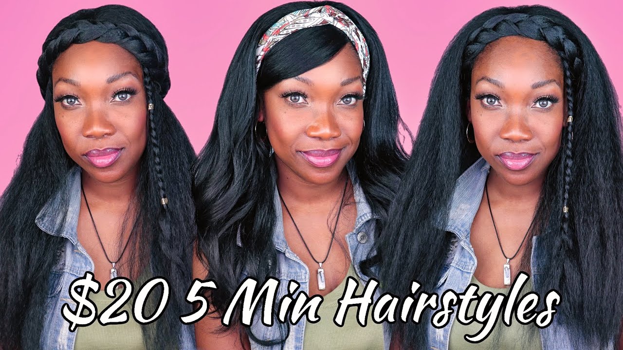 $20 5 MIN HAIRSTYLES! Outre Converti Cap Wig SWEET & ANNIE CURVY ADDICTION OUTRE HALF Synthetic Hair