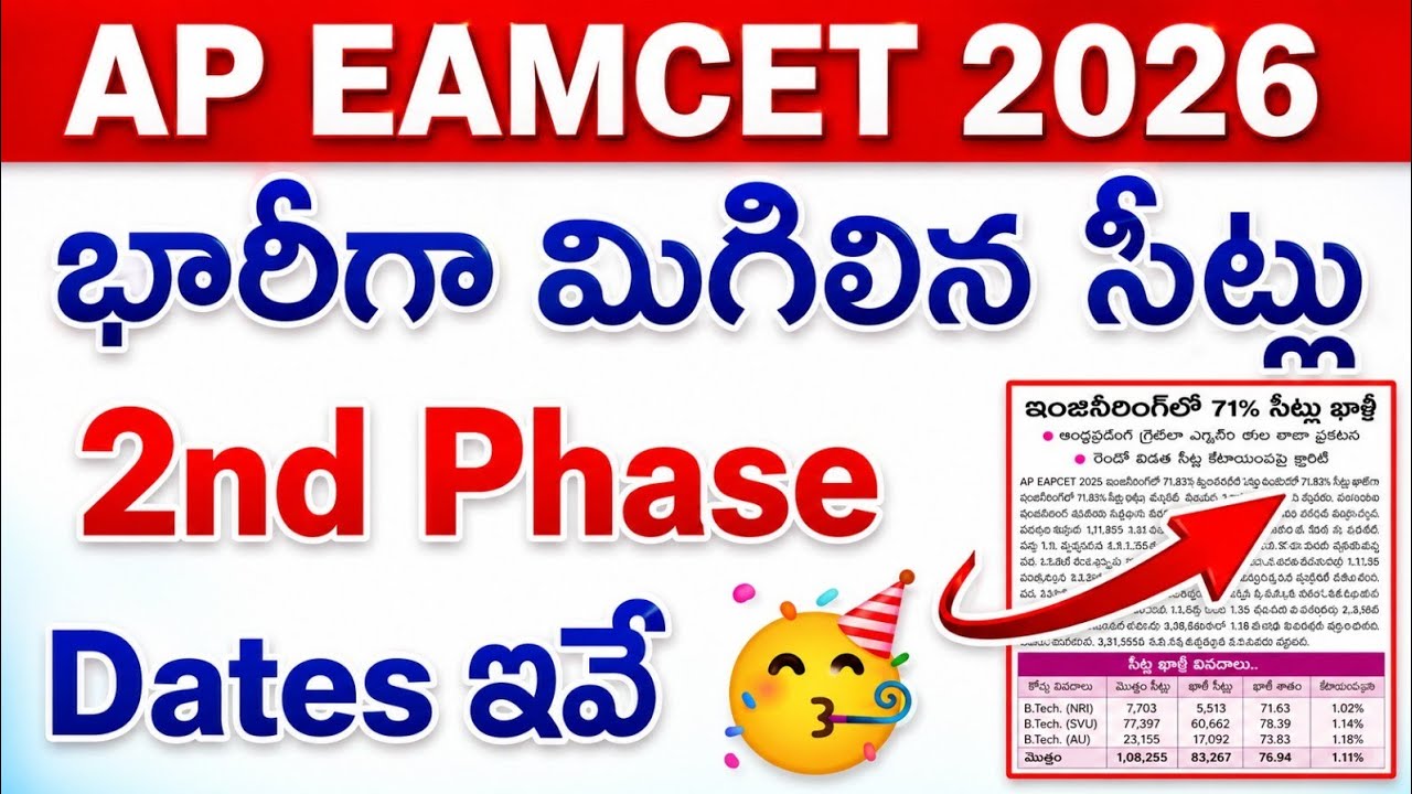 AP EAMCET 2026 Second Phase Counselling Dates Released | AP EAMCET 2nd Phase Important Dates