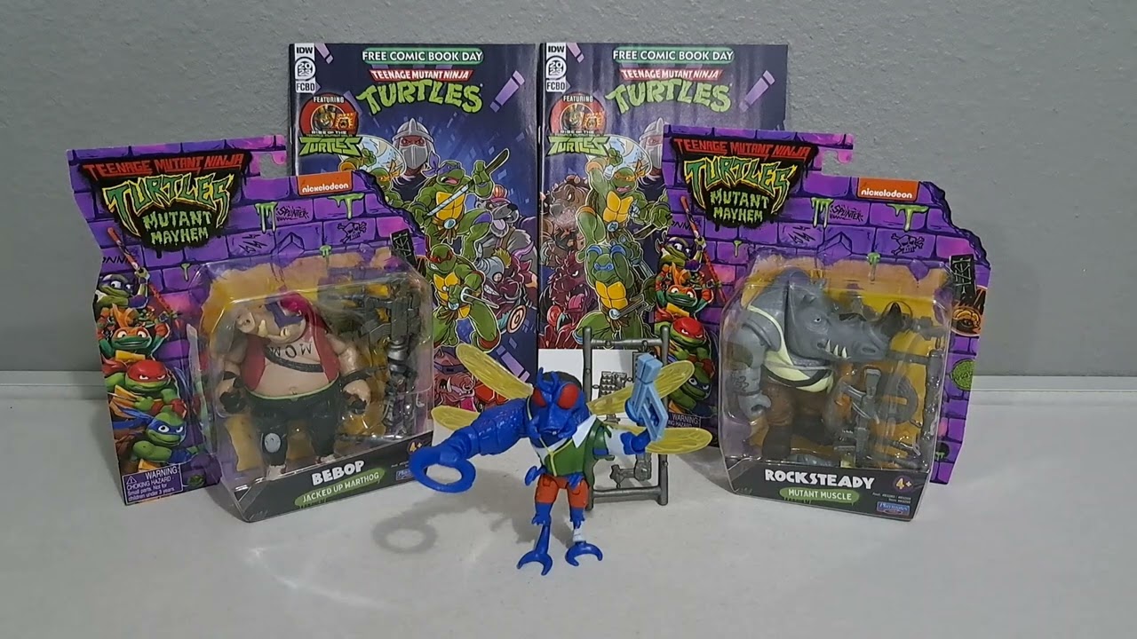 Фигурки Черепашек-ниндзя из серии Mutant Mayhem — распаковка Суперфлая, Бибопа и Рокстеди!