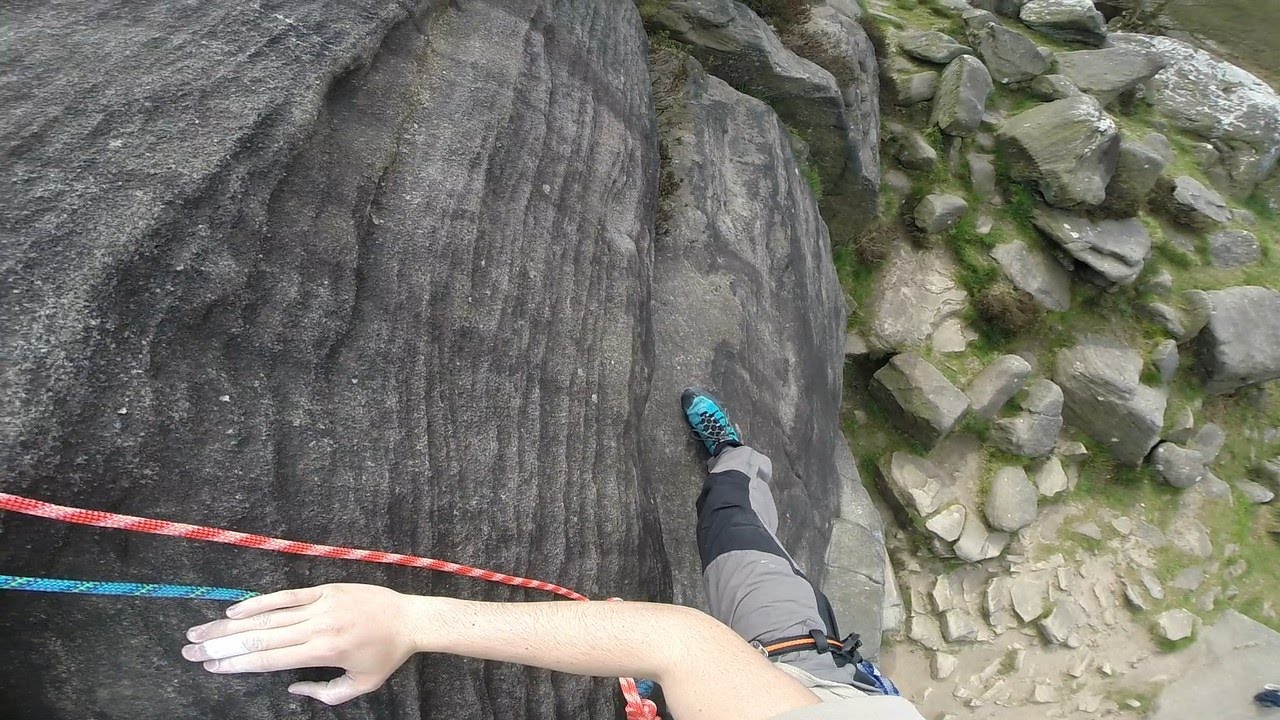 Climbing Trafalgar Wall - Birchen Edge