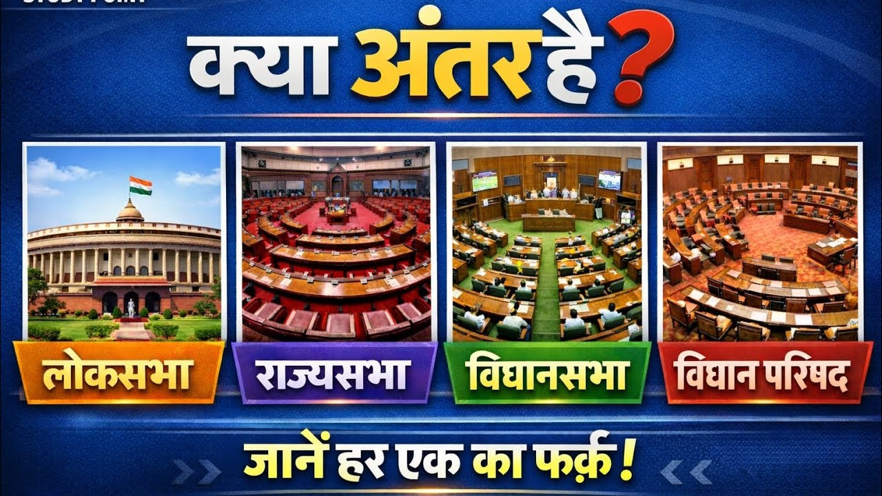 क्या अंतर है ❓️ लोकसभा, राज्यसभा, विधानसभा और विधान परिषद | पूरी तुलना आसान भाषा में #IndianPolity