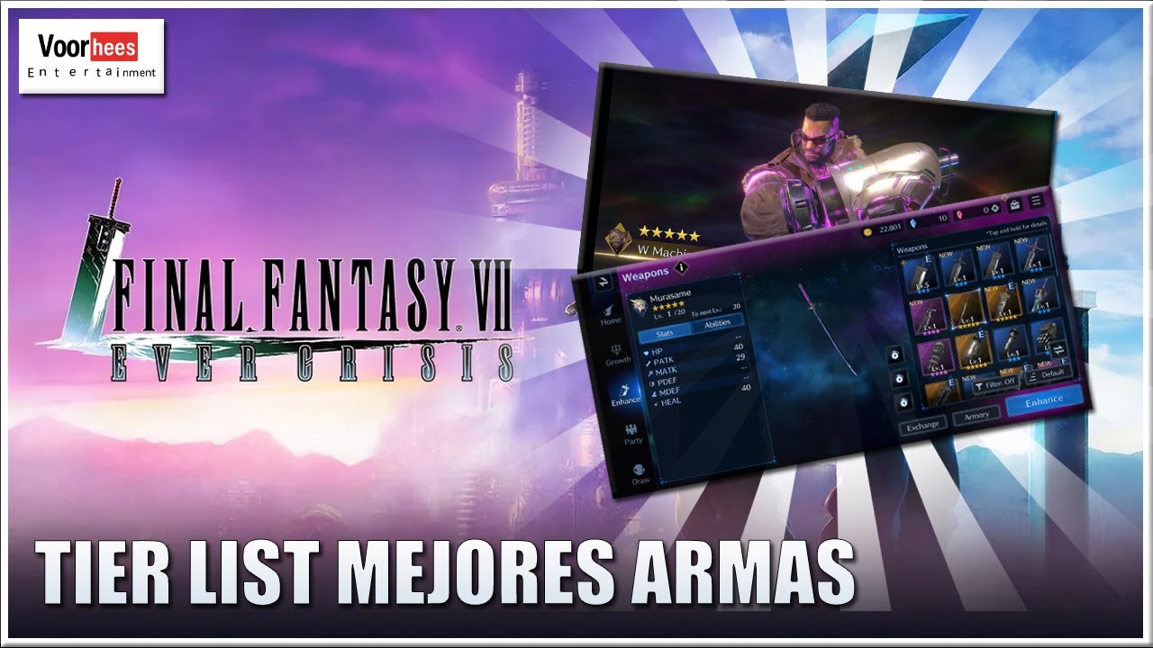 ☄️ EVER CRISIS – FINAL FANTASY VII | TIER LIST DE ARMAS | MEJORES ARMAS DEL JUEGO